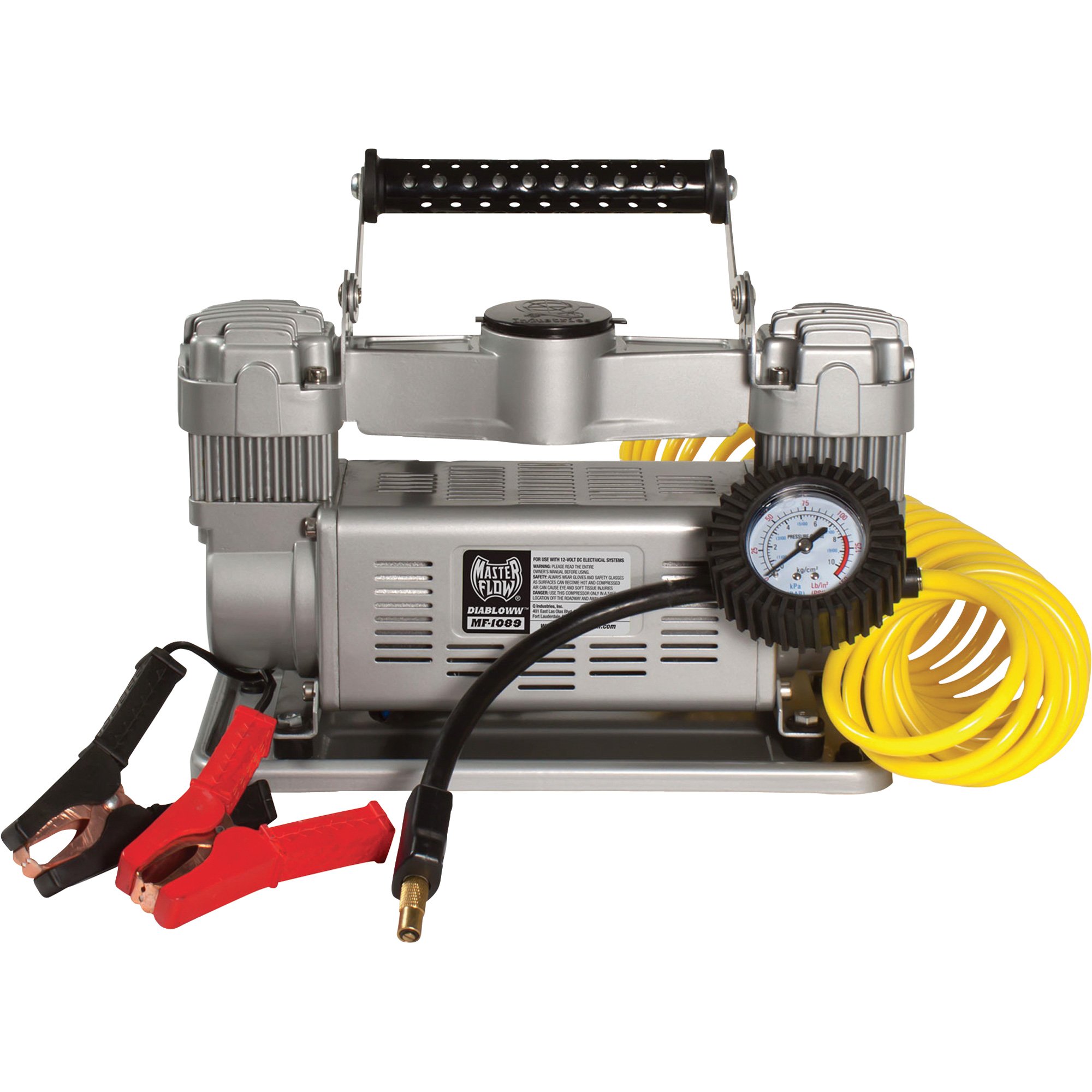 Please see replacement item# 52491. MasterFlow 12 Volt 120 PSI Twin Cylinder Air Compressor, Model# MF-1089